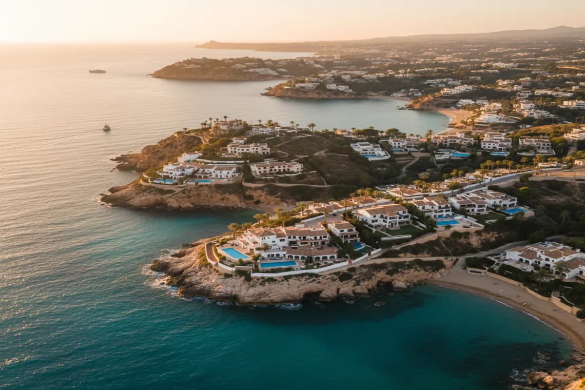 Costa del Sol coastline at golden hour
